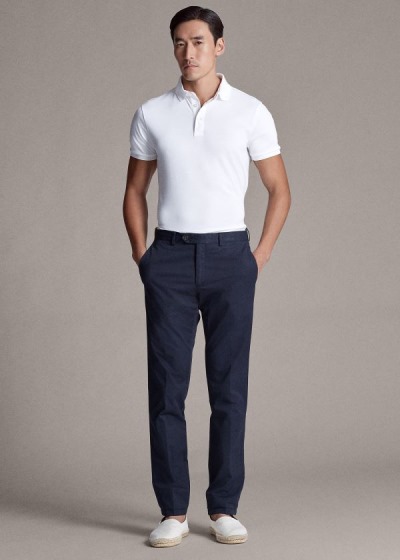 Pantalones Chinos Ralph Lauren Hombre Azul Marino - Slim Fit Stretch - VUFBD6583